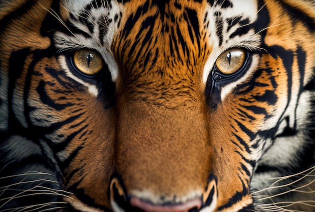 Le visage d'un tigre est vu de près