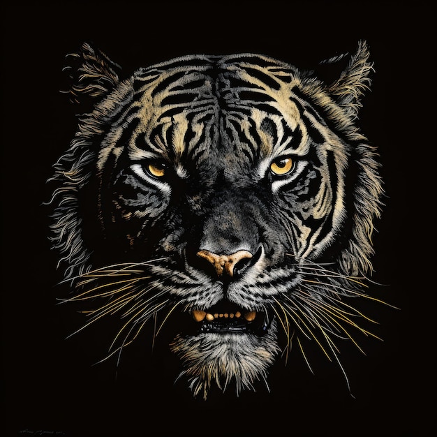 Le visage d'un tigre