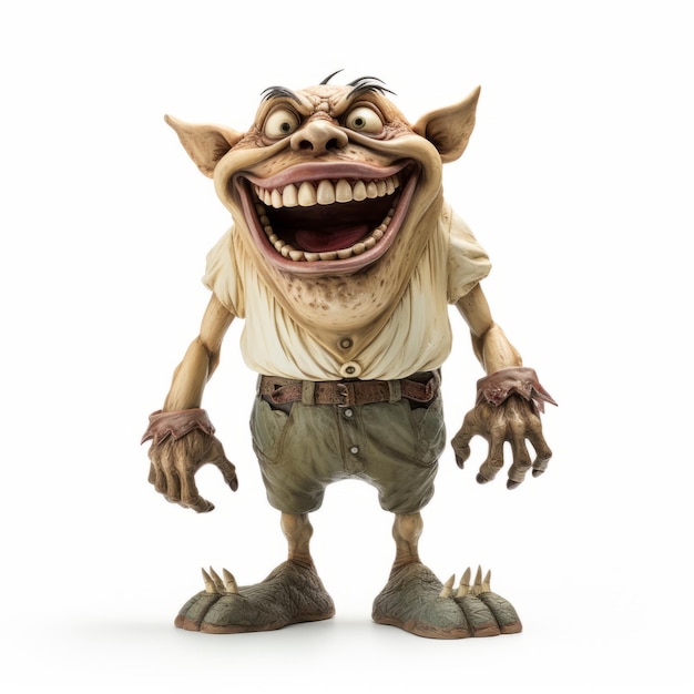 Des visages drôles, une figure de troll très détaillée dans le style de l'Académie des Goblins.