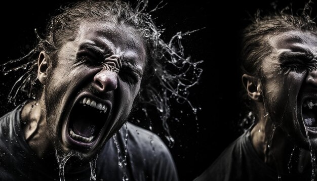 Photo des visages expressifs, des portraits d'émotions intenses en action