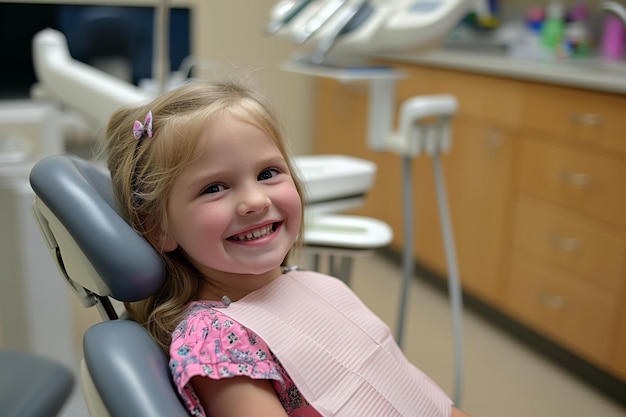 La visite dentaire d'une petite fille révèle une technologie avancée qui favorise des dents et des sourires en bonne santé