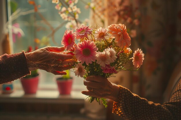 Une visite pour la fête des mères Un bouquet de souvenirs