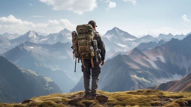 visiteur sur la montagne image photographique créative en haute définition