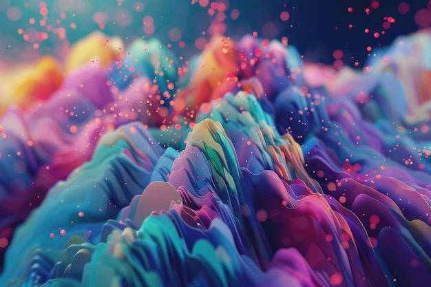 Une visualisation 3D abstraite et multicolore fascinante