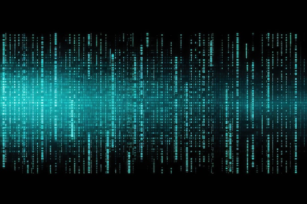 visualisation abstraite d'une matrice numérique en code binaire sur un fond transparent Profitez de la beauté