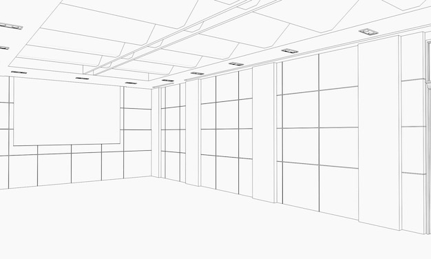 Visualisation des contours du pavillon vide contour de l'esquisse de l'illustration 3D