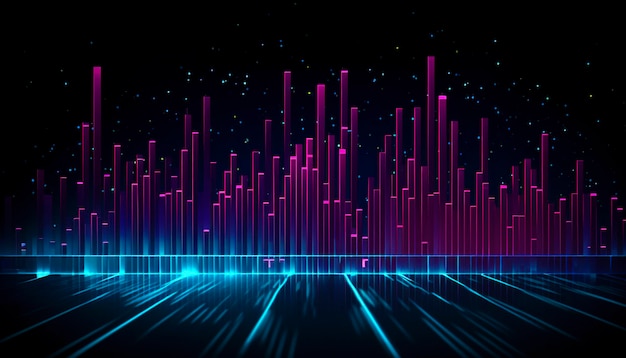 Visualisation des données abstrait néon