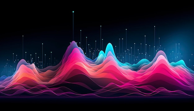 Photo visualisation des données abstrait néon