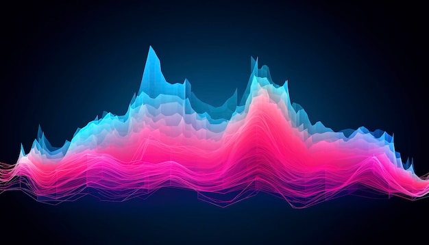 Photo visualisation des données abstrait néon
