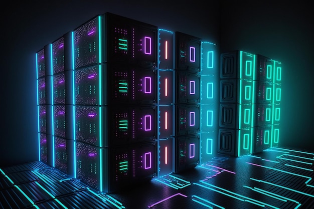 Visualisation de grands ensembles de données Serveur pour le stockage de données AI Generation