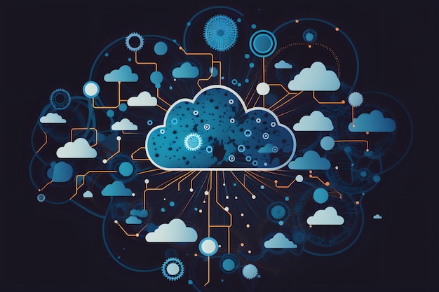 Visualisez la puissance du cloud computing avec cette illustration futuriste