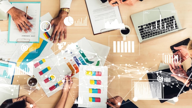 Visuel créatif des gens d'affaires lors de la réunion du personnel de l'entreprise