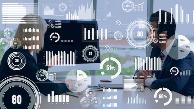 Visuel créatif de la technologie d'analyse des données commerciales