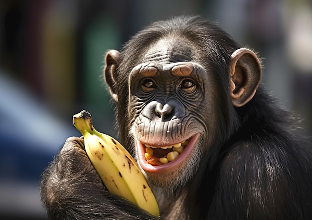 Photo visuel du chimpanzé
