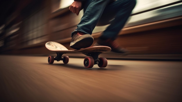 Vitesse de flou de mouvement du skateur