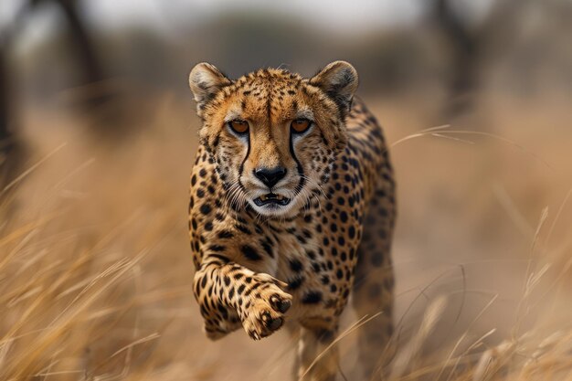 La vitesse incroyable du guépard alors qu'il court à travers la savane africaine