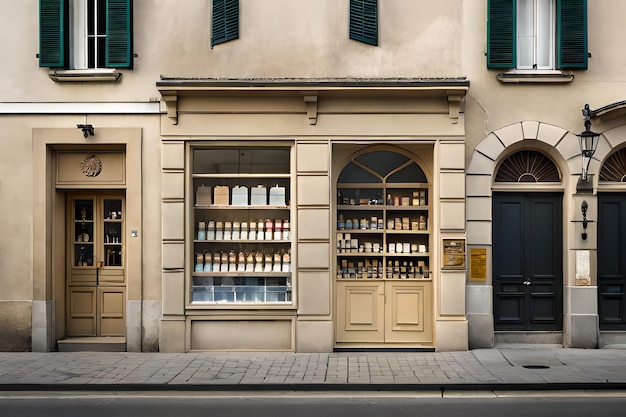 Photo une vitrine avec une porte qui dit 