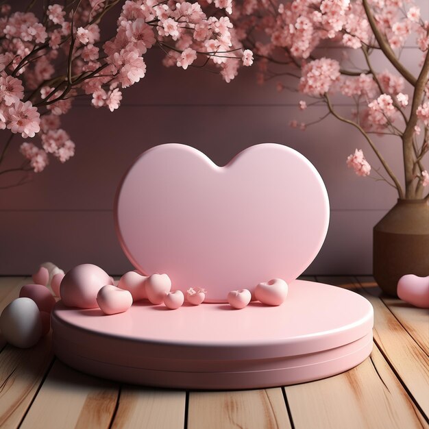 Photo vitrine de produits 3d valentines