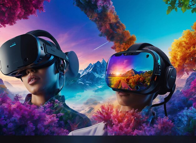 Vitrine de réalité virtuelle onde designs de casque VR de ltima gerao environnements virtuels imersi