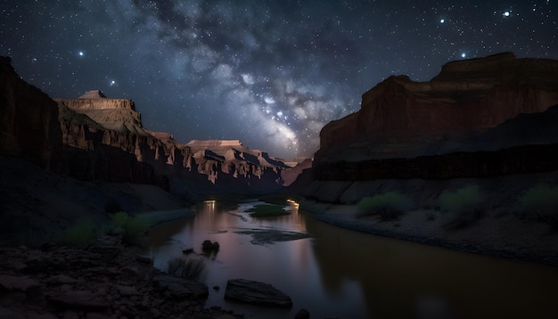 Voie lactée au-dessus du grand canyon