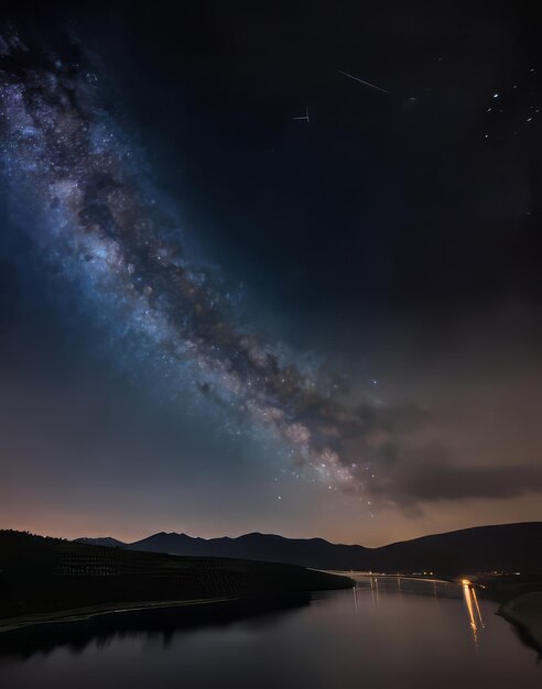 Voie lactée la nuit belle photographie du ciel avec des étoiles