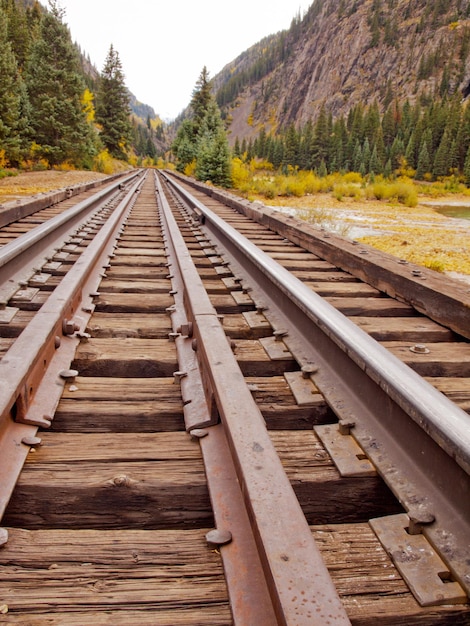 Voies ferrées. Ce train est en service quotidien sur le chemin de fer à voie étroite entre Durango et Silverton Colorado