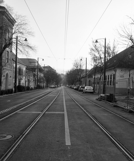 Photo les voies ferrées de la ville