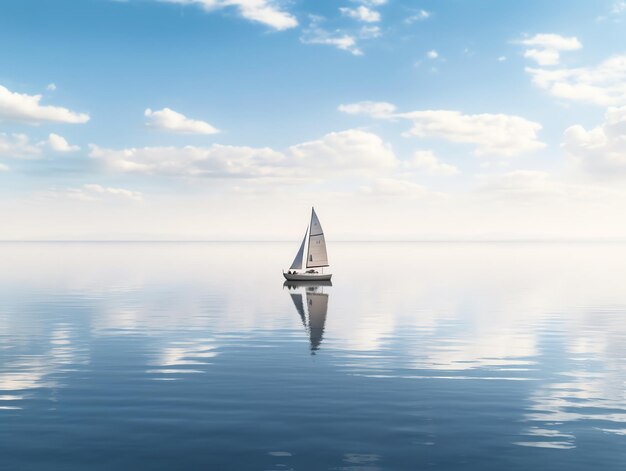 Voile d'été sur une mer bleue