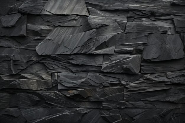 Voile d'obsidienne dévoilant l'énigme d'une texture d'ardoise noire gris foncé