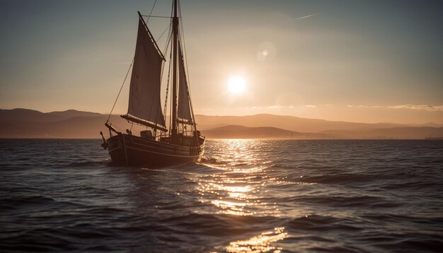 voilier au coucher du soleil yacht au coucher du soleil voilier au coucher du soleil