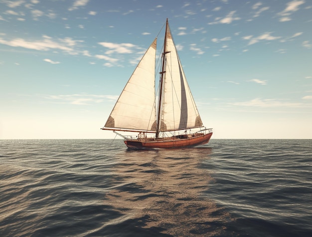 voilier bateau bateau en bois naviguant sur l'eau sur l'océan