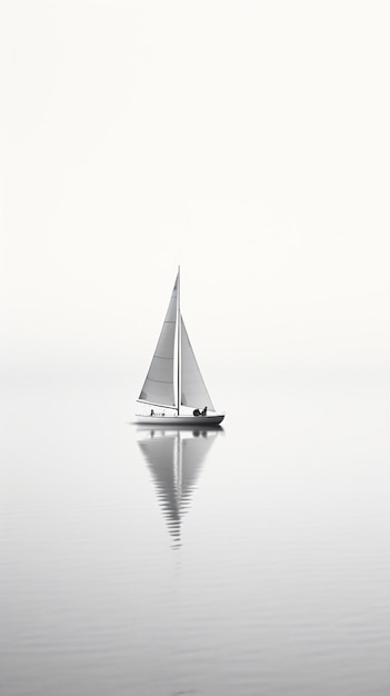 un voilier flotte dans l'eau