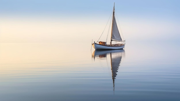 Un voilier sur une mer calme illustration générée par l'IA