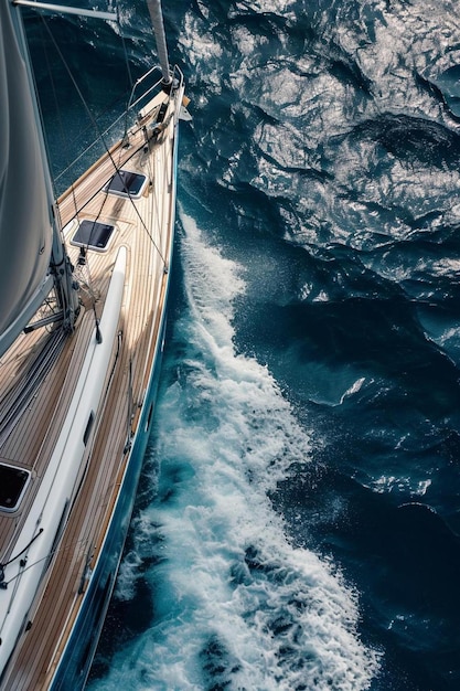 Photo un voilier navigant dans l'océan ouvert