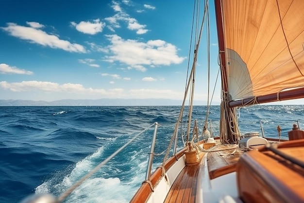 Photo un voilier avec une voile qui dit le nom de la mer