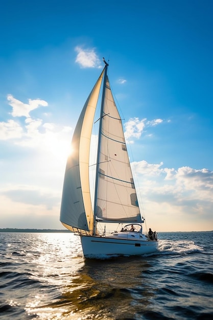 des voiliers qui naviguent sur la vaste mer