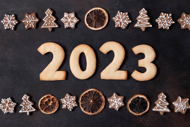 Voir ci-dessus de délicieux biscuits pour le nouvel an