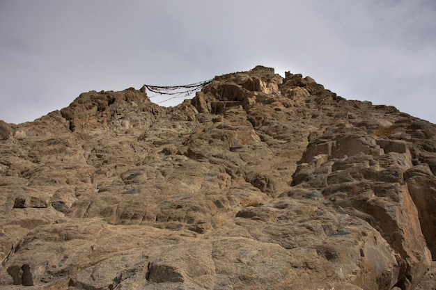 Voir le paysage du monastère de Leh Stok ou du palais de Stok Gompa au village de Leh Ladakh pendant la saison d'hiver au Jammu-et-Cachemire en Inde