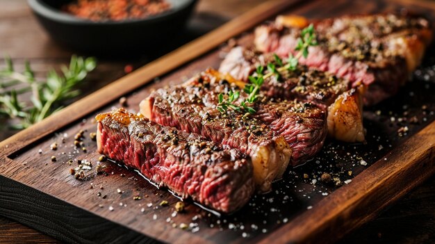 Voir le steak de bœuf Wagyu vieilli à sec