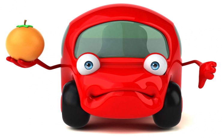 Photo voiture amusante - illustration 3d
