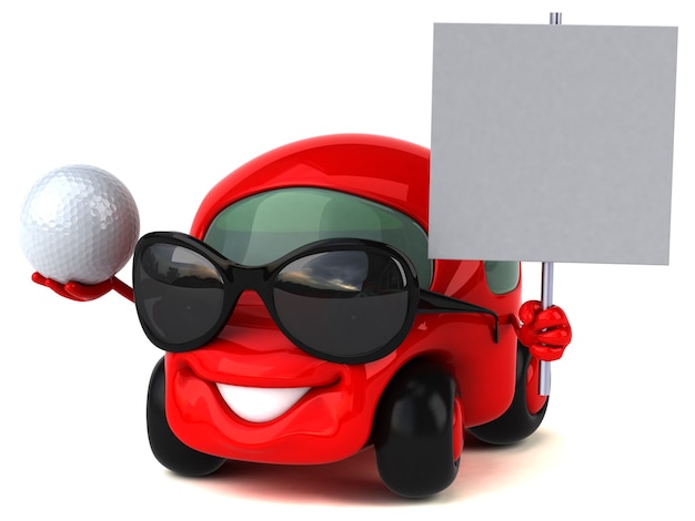 Photo voiture amusante - personnage 3d