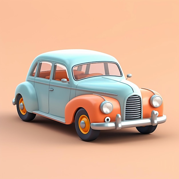 Voiture ancienne de dessin animé modèle 3D