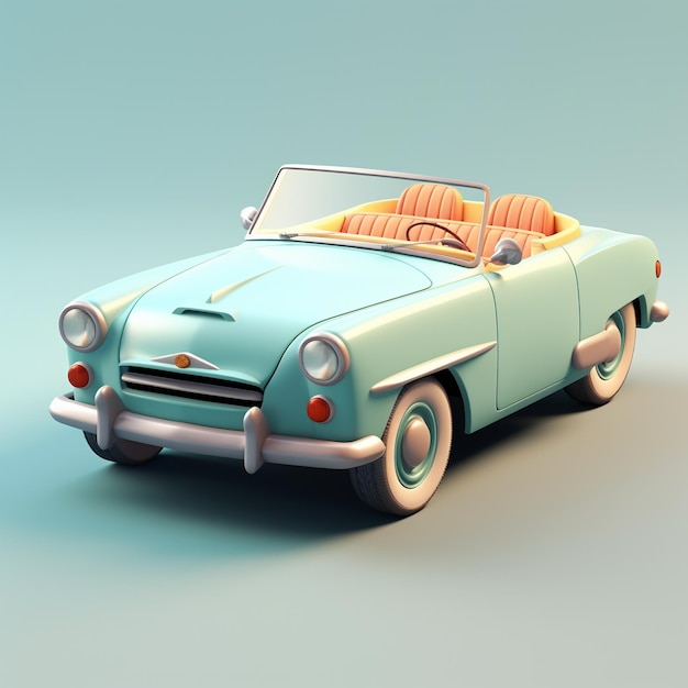 Voiture ancienne de dessin animé modèle 3D