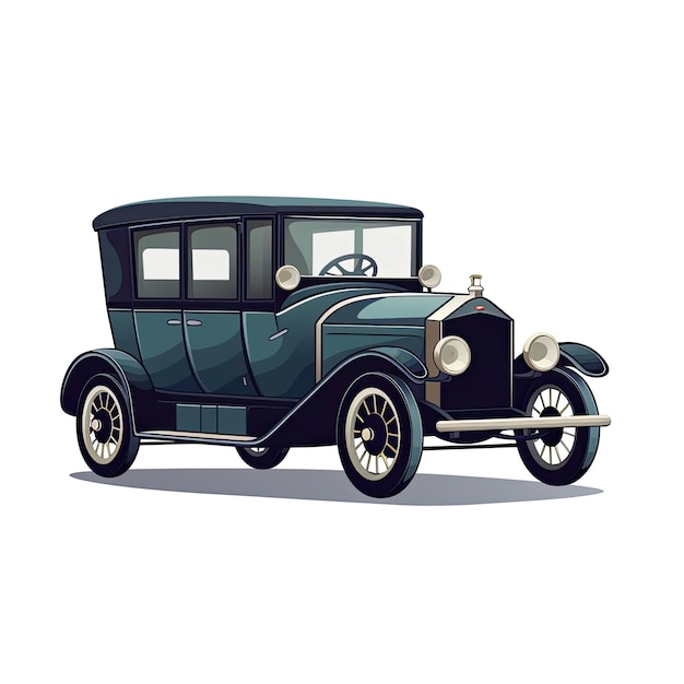 Voiture ancienne vue latérale illustration vectorielle isolée sur fond blanc