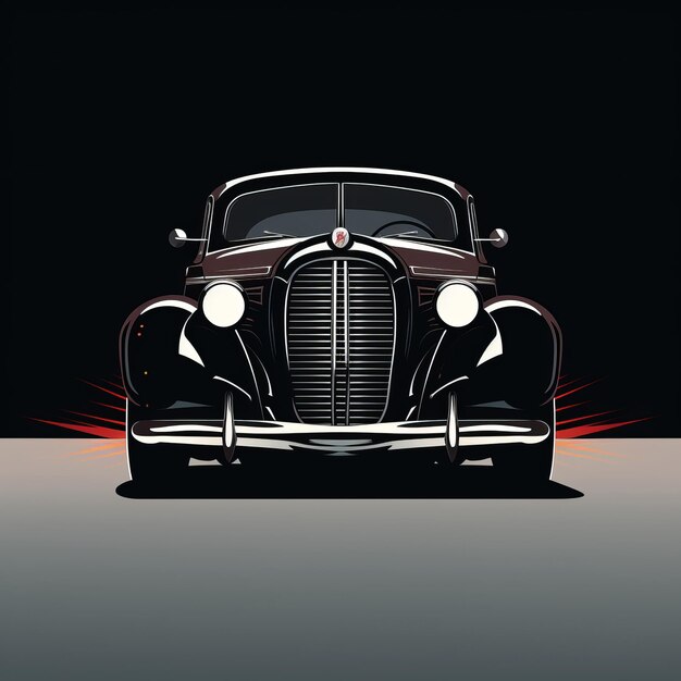 Photo une voiture classique dans le noir