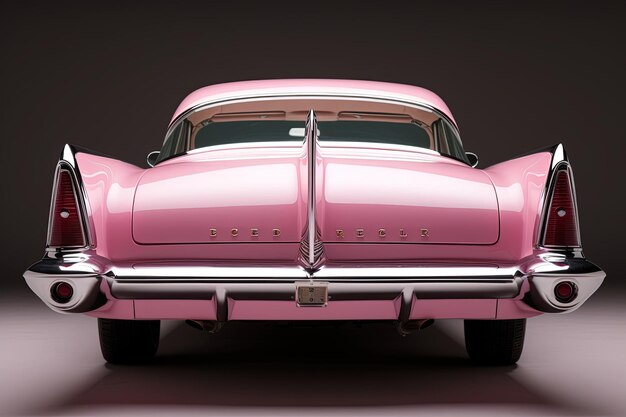 Photo une voiture classique rose garée dans un studio.