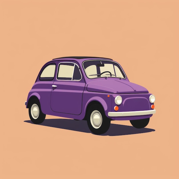 Voiture colorée sur fond violet dans le style Annibale Carracci