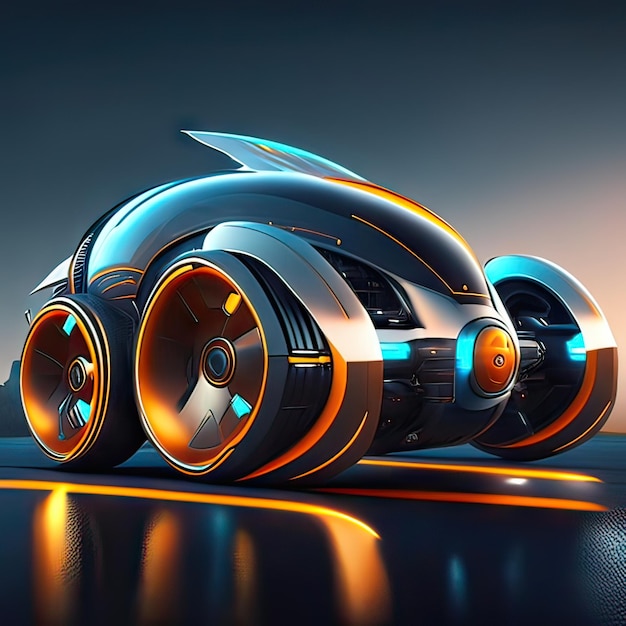 Photo voiture avec un concept de conception super futuriste ia générative