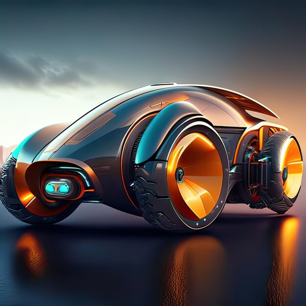 Photo voiture avec un concept de conception super futuriste ia générative