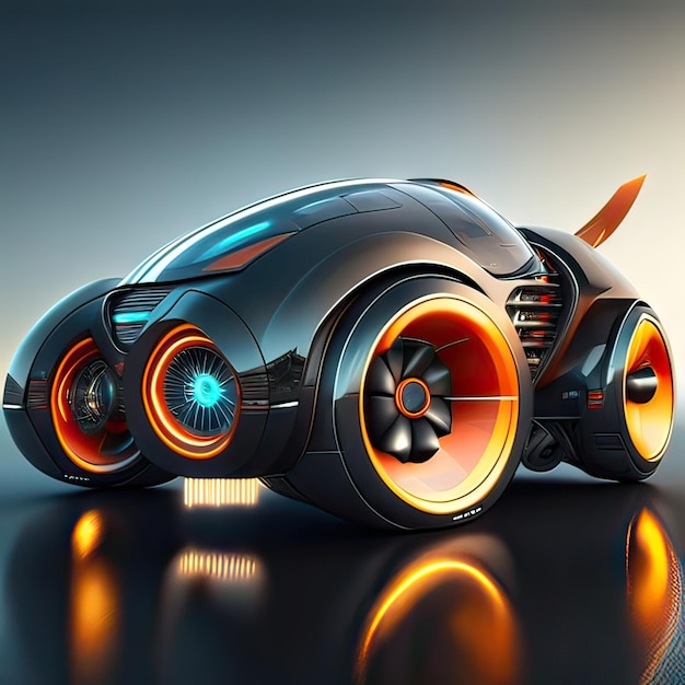 Photo voiture avec un concept de conception super futuriste ia générative